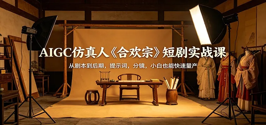 AIGC仿真人《合欢宗》短剧实战课：从剧本到后期，提示词，分镜，小白也能快速量产-梦帆创业网
