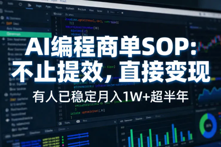 AI编程商单SOP，AI编程不能只给工作提效，还要直接变现，有人已经稳定月入1W+半年了-梦帆创业网