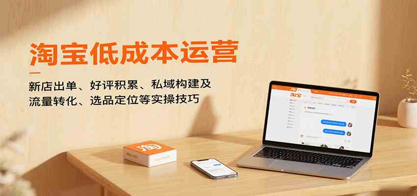 淘宝低成本运营，新店出单、好评积累、私域构建及流量转化、选品定位等实操技巧-梦帆创业网