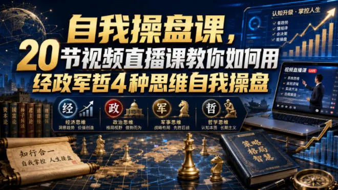 自我操盘课，20节视频直播课教你如何用经政军哲4种思维自我操盘-梦帆创业网