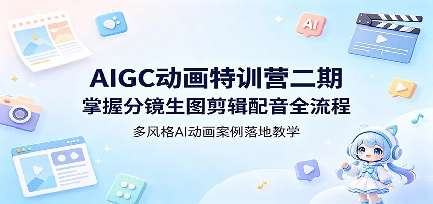 AIGC动画特训营二期：掌握分镜生图剪辑配音全流程，多风格AI动画案例落地教学-梦帆创业网
