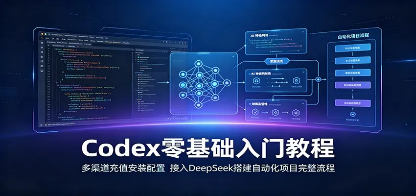 Codex零基础入门教程：多渠道充值安装配置，接入DeepSeek搭建自动化项目完整流程-梦帆创业网