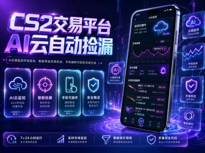 CS2交易平台AI云自动捡漏，多年稳定运行，无需手机，支持任何形式验证，日入300+【揭秘】-梦帆创业网