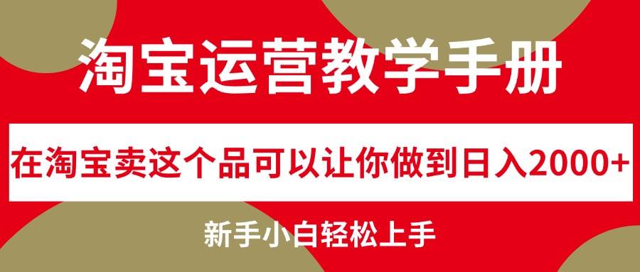 淘宝运营教学手册，在淘宝卖这个品可以让你做到日入2000+，新手小白轻…-梦帆创业网