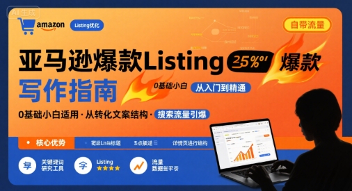 亚马逊爆款Listing写作方法，亚马逊0基础小白也能写爆款自带流量的Listing-梦帆创业网