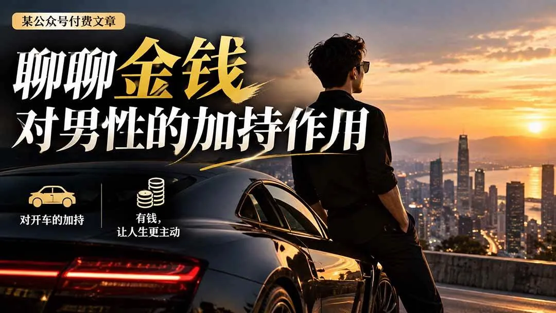（20627期）【无水印】某公众号付费文章：聊聊金钱对男性的加持作用-梦帆创业网