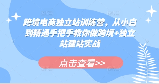跨境电商独立站训练营，从小白到精通手把手教你做跨境+独立站建站实战-梦帆创业网