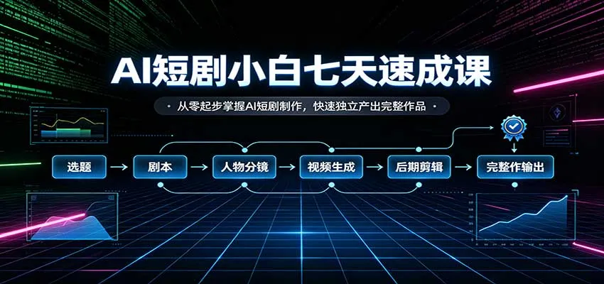 AI短剧小白七天速成课:从零起步掌握AI短剧制作,快速独立产出完整作品 AI短剧小白七天速成课:从零起步掌握AI短剧制作,快速独立产出完整作品