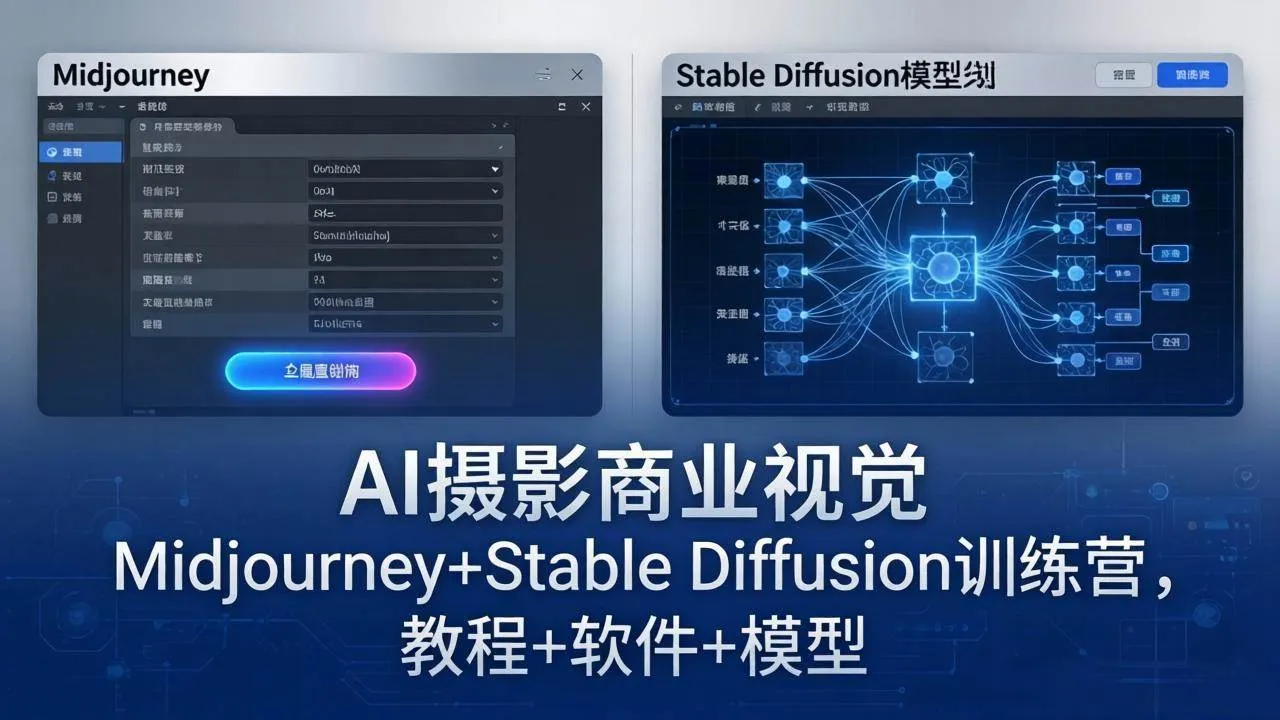 （18271期）AI摄影商业视觉Midjourney+Stable Diffusion训练营，教程+软件+模型-梦帆创业网
