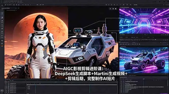 （18475期）AIGC影视剪辑进阶课：DeepSeek生成脚本+Martini生成视频+剪辑后期，完整制作AI短片-梦帆创业网