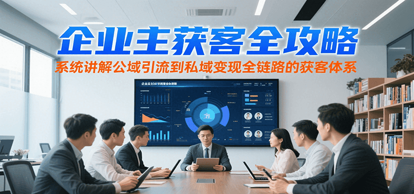 企业主获客全攻略，系统讲解公域引流到私域变现全链路的获客体系-梦帆创业网