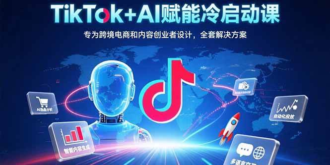 （15561期）TikTok+AI赋能冷启动课：专为跨境电商和内容创业者设计，全套解决方案-梦帆创业网