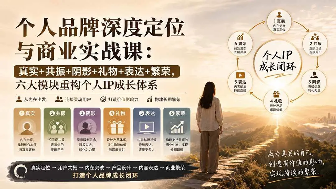 （20140期）个人品牌深度定位与商业实战课：真实+共振+阴影+礼物+表达+繁荣，六大模块重构个人IP成长体系-梦帆创业网