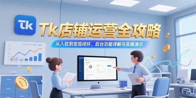 （15345期）Tk店铺运营全攻略，从入驻到变现闭环，后台功能详解与实操演示-梦帆创业网