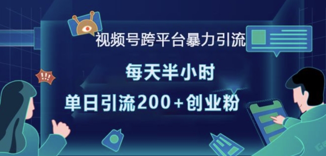 视频号跨平台暴力引流，每天半小时，单日引流200+精准创业粉-梦帆创业网