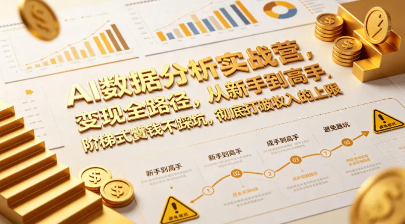 AI数据分析实战营，变现全路径，从新手到高手，阶梯式賺钱不踩坑，彻底打破收入的上限-梦帆创业网
