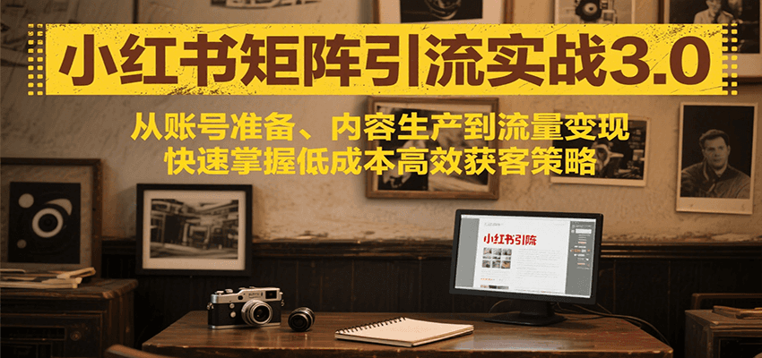 小红书矩阵引流3.0，从账号准备、内容生产到流量变现，快速掌握低成本高效获客策略-梦帆创业网