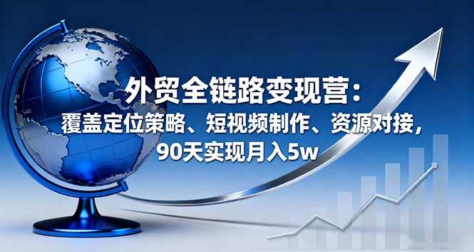 （16173期）外贸全链路变现营：覆盖定位策略、短视频制作、资源对接，90天实现月入5w-梦帆创业网