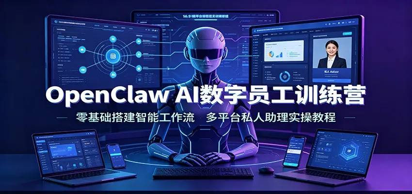 OpenClaw AI数字员工训练营：零基础搭建智能工作流，多平台私人助理实操教程-梦帆创业网