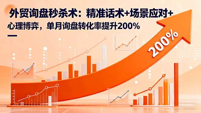 （16357期）外贸询盘秒杀术：精准话术+场景应对+心理博弈，单月询盘转化率提升200%-梦帆创业网