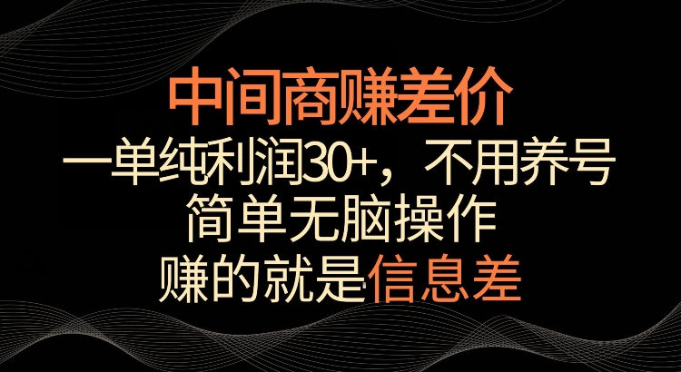 利用信息查赚差价，每单都有高利润，简单无脑操作，轻松日入多张-梦帆创业网