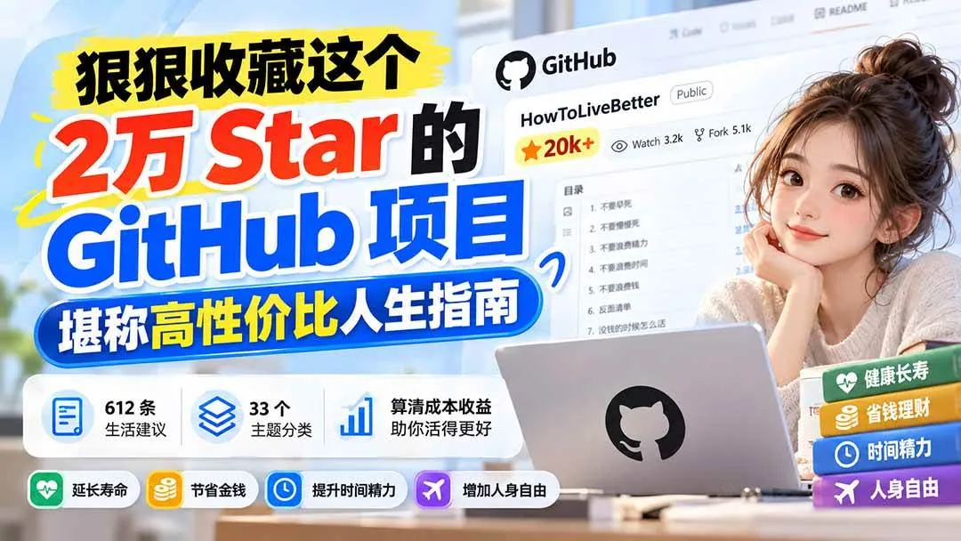 （20726期）狠狠收藏这个 2 万 Star 的 GitHub 项目，堪称高性价比人生指南。-梦帆创业网