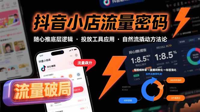 （15680期）抖音小店流量密码，随心推底层逻辑，投放工具应用，自然流撬动核心方法论-梦帆创业网