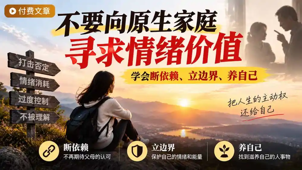 付费文章：不要向原生家庭寻求情绪价值，学会断依赖、立边界、养自己-梦帆创业网