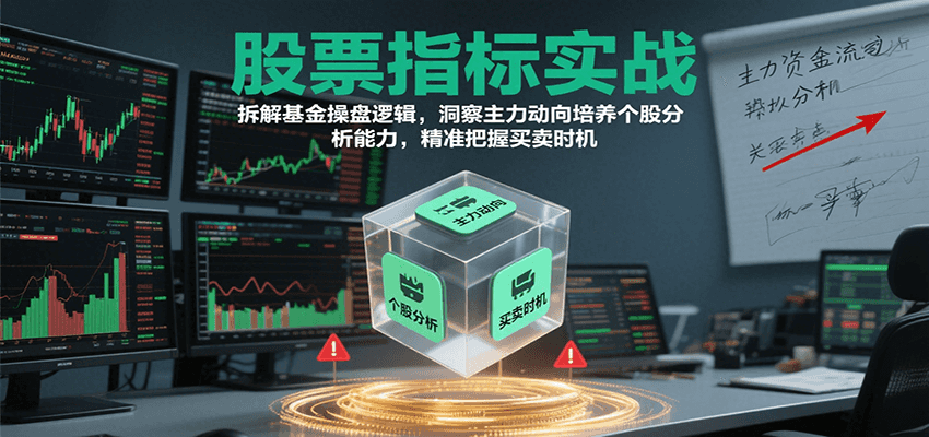 股票指标实战，拆解基金操盘逻辑，洞察主力动向培养个股分析能力，精准把握买卖时机-梦帆创业网