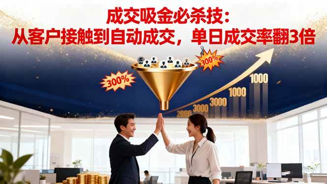 （16432期）吸金成交营销必杀技：从客户接触到自动成交，单日成交率翻3倍-梦帆创业网