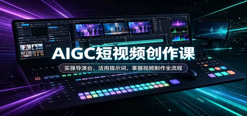 AIGC短视频创作课：实操导演台，活用提示词，掌握视频制作全流程-梦帆创业网