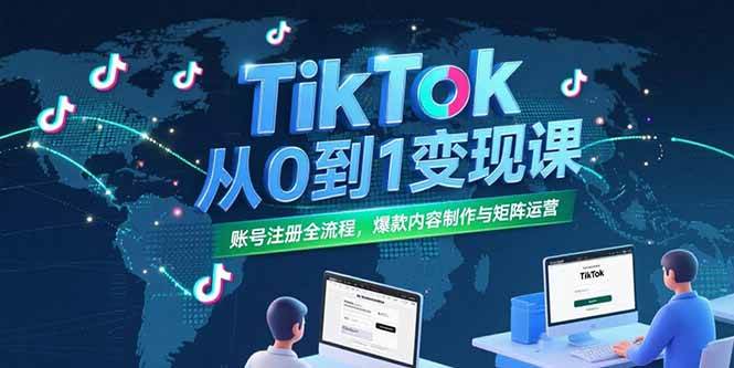 （15346期）TikTok从0到1变现课，账号注册全流程，爆款内容制作与矩阵运营-梦帆创业网