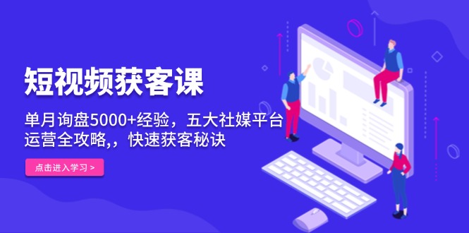 （13715期）短视频获客课，单月询盘5000+经验，五大社媒平台运营全攻略,，快速获客…-梦帆创业网