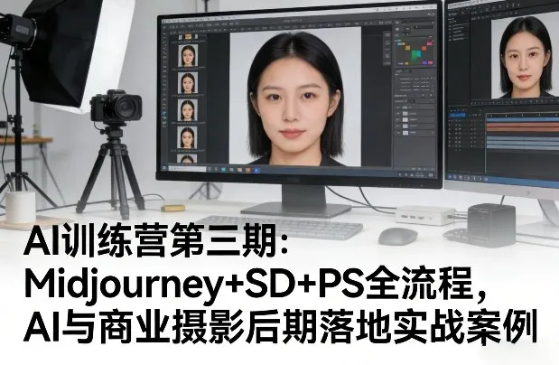 AI训练营第三期：Midjourney+SD+PS全流程，AI与商业摄影后期落地实战案例-梦帆创业网
