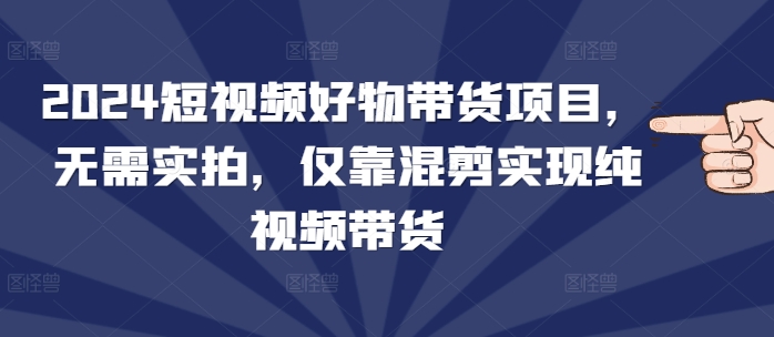 2024短视频好物带货项目，无需实拍，仅靠混剪实现纯视频带货-梦帆创业网