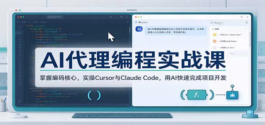 AI代理编程实战课：掌握编码核心，实操Cursor与Claude Code，用AI快速完成项目开发-梦帆创业网