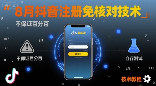 8月抖音注册免核对技术，不保证百分百，自测-梦帆创业网