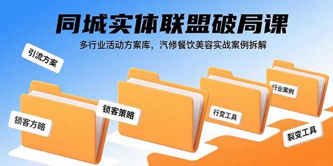 （15833期）同城实体联盟破局课，多行业活动方案库，汽修餐饮美容实战案例拆解-梦帆创业网