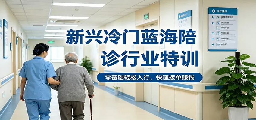 新兴冷门蓝海陪诊行业特训，零基础轻松入行，快速接单赚钱-梦帆创业网