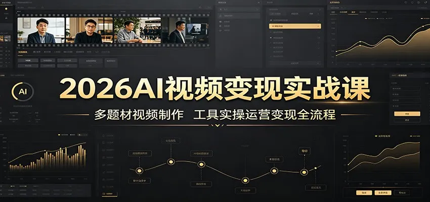 2026AI视频变现实战课：多题材视频制作，工具实操运营变现全流程-梦帆创业网