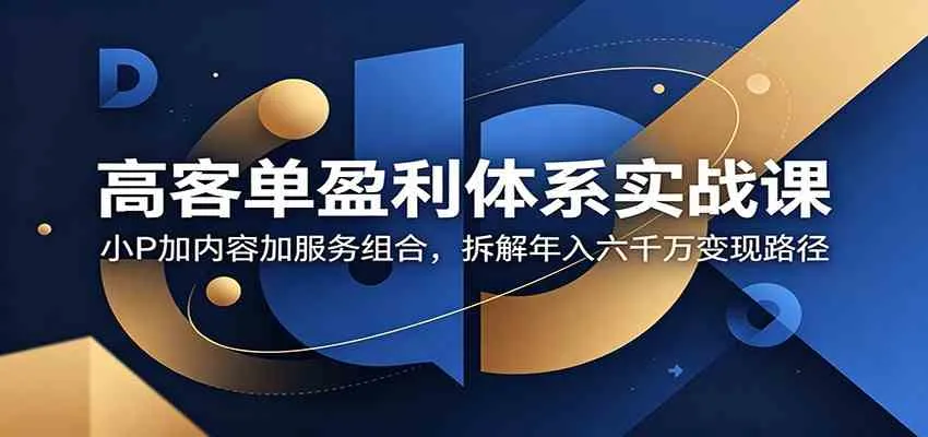 高客单盈利体系实战课：小P加内容加服务组合，拆解年入六千万变现路径-梦帆创业网