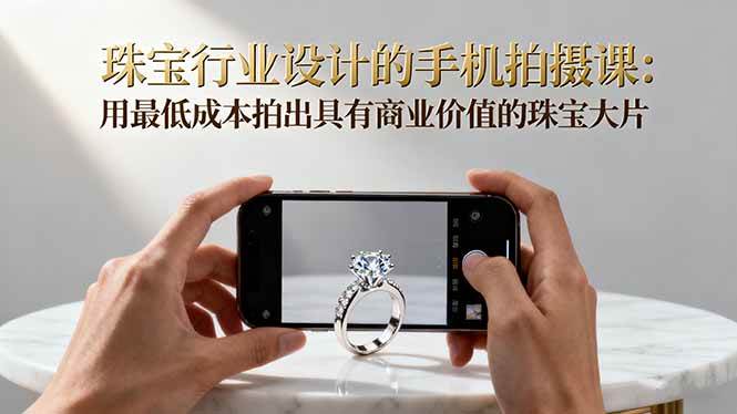 (16385期)珠宝行业设计的手机拍摄课:用最低成本拍出具有商业价值的珠宝大片!-梦帆创业网