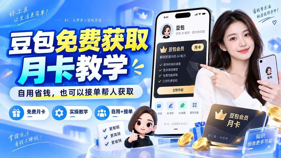 （20358期）豆包免费获取月卡教学，自用省钱，也可以接单帮人获取-梦帆创业网