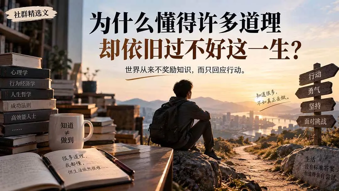 （20462期）社群精选文：为什么懂得许多道理却依旧过不好这一生？-梦帆创业网