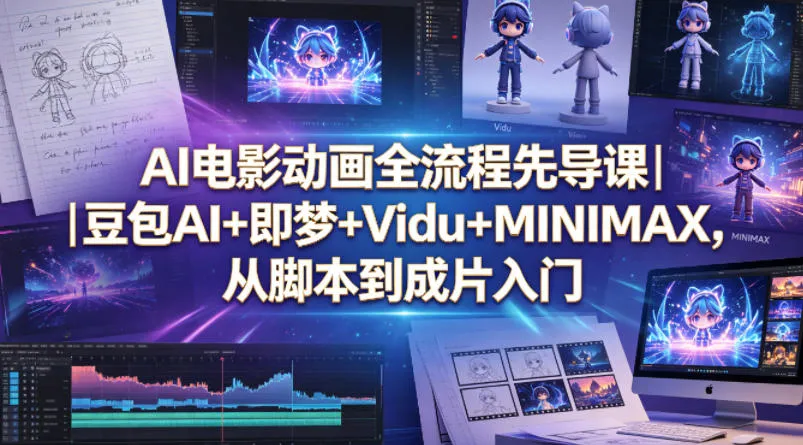 AI电影动画全流程先导课｜豆包AI+即梦+Vidu+MINIMAX，从脚本到成片入门-梦帆创业网