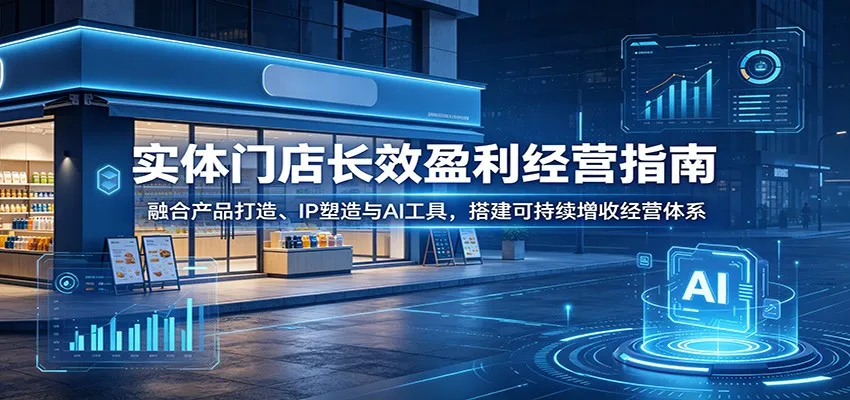实体门店长效盈利经营指南：融合产品打造、IP塑造与AI工具，搭建可持续增收经营体系-梦帆创业网