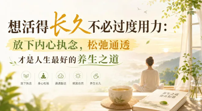 付费文章：想活得长久不必过度用力：放下内心执念，松弛通透才是人生最好的养生之道-梦帆创业网