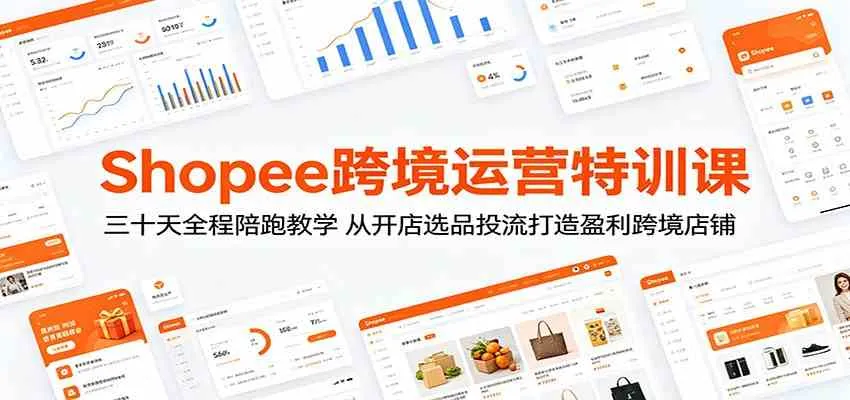 Shopee跨境运营特训课：三十天全程陪跑教学，从开店选品投流打造盈利跨境店铺-梦帆创业网