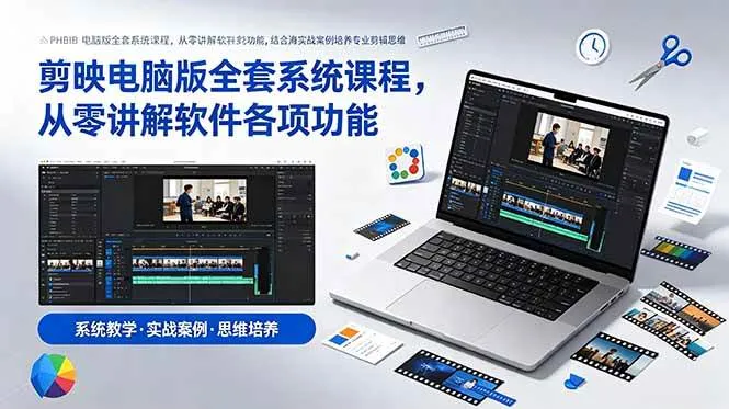 （18926期）剪映电脑版全套系统课程，从零讲解软件各项功能，结合海量实战案例培养专业剪辑思维-梦帆创业网