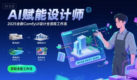 AI赋能设计师， 2025全新comfyui设计全流程工作流 ，室内-建筑-景观-美术，零基础直接上手-梦帆创业网
